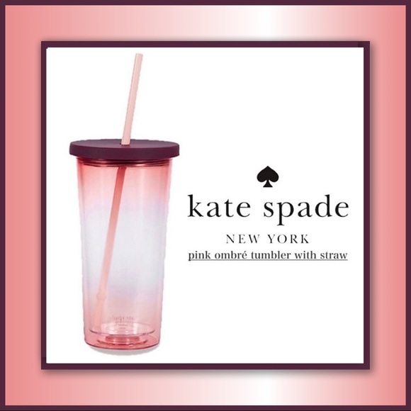 kate spade Other - Kate Spade Pink Ombre Tumbler with Straw